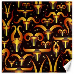 Stylised Horns Black Pattern Canvas 16  X 16 