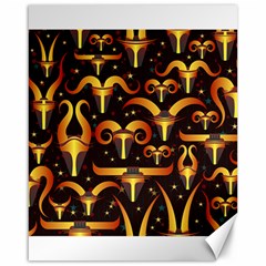 Stylised Horns Black Pattern Canvas 16  X 20 