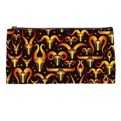 Stylised Horns Black Pattern Pencil Cases by HermanTelo