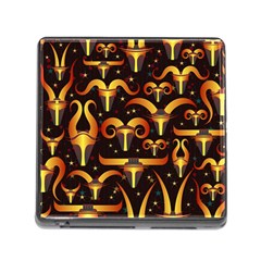 Stylised Horns Black Pattern Memory Card Reader (square 5 Slot) by HermanTelo