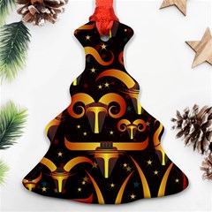 Stylised Horns Black Pattern Ornament (christmas Tree) 