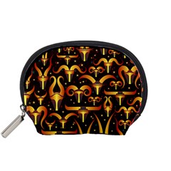 Stylised Horns Black Pattern Accessory Pouch (small) by HermanTelo