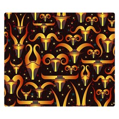 Stylised Horns Black Pattern Double Sided Flano Blanket (small) 