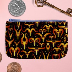 Stylised Horns Black Pattern Large Coin Purse