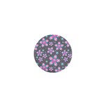 Seamless Pattern Flowers Pink 1  Mini Buttons Front