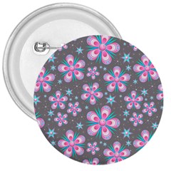 Seamless Pattern Flowers Pink 3  Buttons by HermanTelo