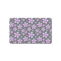 Seamless Pattern Flowers Pink Magnet (name Card)