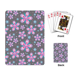 Seamless Pattern Flowers Pink Playing Cards Single Design