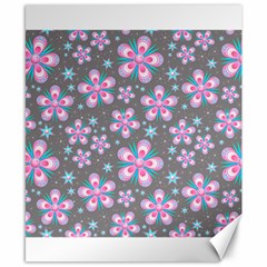 Seamless Pattern Flowers Pink Canvas 8  X 10 