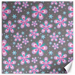 Seamless Pattern Flowers Pink Canvas 12  X 12 