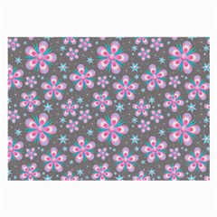 Seamless Pattern Flowers Pink Large Glasses Cloth