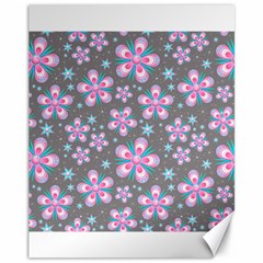 Seamless Pattern Flowers Pink Canvas 11  X 14 