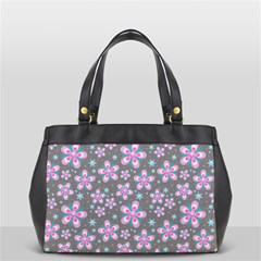 Seamless Pattern Flowers Pink Oversize Office Handbag