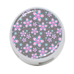 Seamless Pattern Flowers Pink 4-port Usb Hub (two Sides)