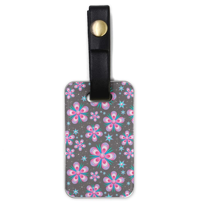 Seamless Pattern Flowers Pink Luggage Tags (One Side) 