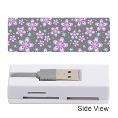 Seamless Pattern Flowers Pink Memory Card Reader (stick)