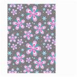 Seamless Pattern Flowers Pink Small Garden Flag (Two Sides) Back