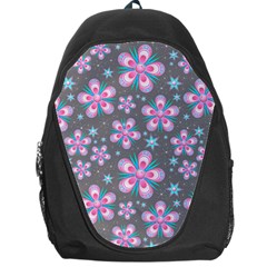 Seamless Pattern Flowers Pink Backpack Bag