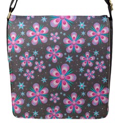 Seamless Pattern Flowers Pink Flap Closure Messenger Bag (s)