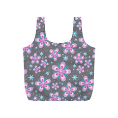 Seamless Pattern Flowers Pink Full Print Recycle Bag (s)