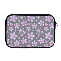 Seamless Pattern Flowers Pink Apple Macbook Pro 17  Zipper Case by HermanTelo