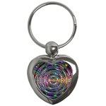 Wave Line Colorful Brush Particles Key Chains (Heart)  Front