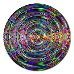 Wave Line Colorful Brush Particles Magnet 5  (round) by HermanTelo