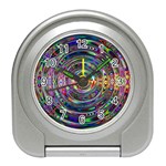 Wave Line Colorful Brush Particles Travel Alarm Clock Front