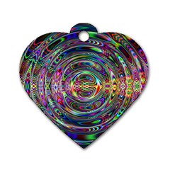 Wave Line Colorful Brush Particles Dog Tag Heart (two Sides)