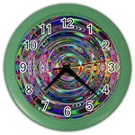 Wave Line Colorful Brush Particles Color Wall Clock Front