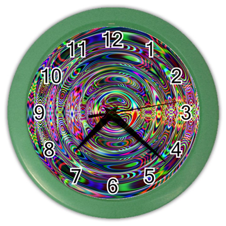 Wave Line Colorful Brush Particles Color Wall Clock