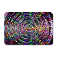 Wave Line Colorful Brush Particles Small Doormat  by HermanTelo