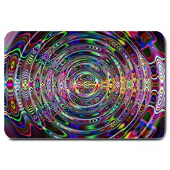 Wave Line Colorful Brush Particles Large Doormat  by HermanTelo