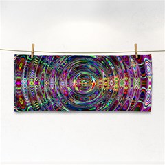 Wave Line Colorful Brush Particles Hand Towel