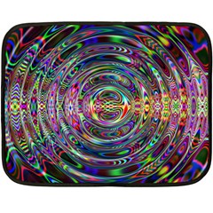 Wave Line Colorful Brush Particles Fleece Blanket (mini) by HermanTelo