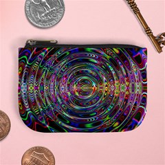 Wave Line Colorful Brush Particles Mini Coin Purse