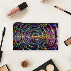 Wave Line Colorful Brush Particles Cosmetic Bag (small)