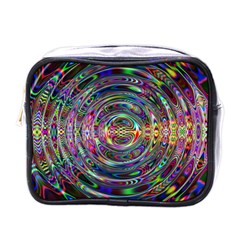 Wave Line Colorful Brush Particles Mini Toiletries Bag (one Side)