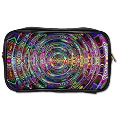 Wave Line Colorful Brush Particles Toiletries Bag (one Side) by HermanTelo