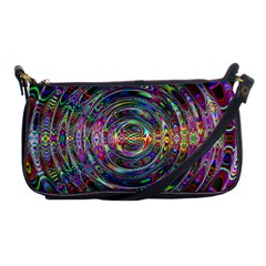 Wave Line Colorful Brush Particles Shoulder Clutch Bag by HermanTelo