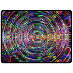 Wave Line Colorful Brush Particles Fleece Blanket (large)  by HermanTelo