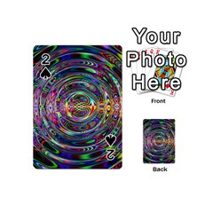 Wave Line Colorful Brush Particles Playing Cards Double Sided (mini)