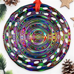 Wave Line Colorful Brush Particles Ornament (round Filigree)