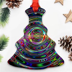 Wave Line Colorful Brush Particles Ornament (christmas Tree)  by HermanTelo