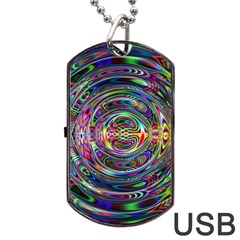 Wave Line Colorful Brush Particles Dog Tag Usb Flash (two Sides)