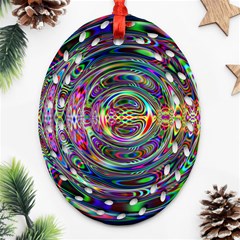 Wave Line Colorful Brush Particles Ornament (oval Filigree)