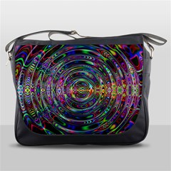 Wave Line Colorful Brush Particles Messenger Bag