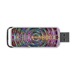 Wave Line Colorful Brush Particles Portable Usb Flash (one Side)