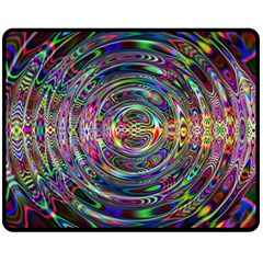 Wave Line Colorful Brush Particles Double Sided Fleece Blanket (medium)  by HermanTelo