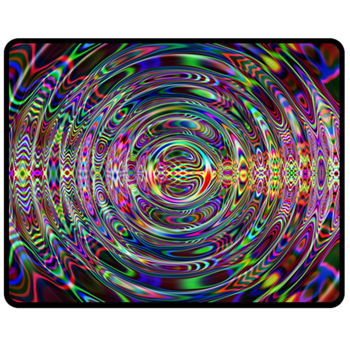 Wave Line Colorful Brush Particles Double Sided Fleece Blanket (Medium) 